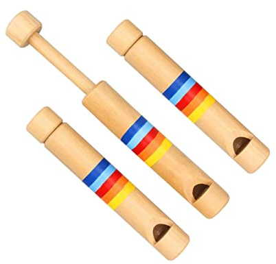 Abaodam 3 Stück Kinder Holzflöten Portable Zugflöte Aus Holz Pädagogisches Musikinstrument Für Kinder Glatte Oberfläche Leicht Spielbar Lernspielzeug Für Musikalische Früherziehung