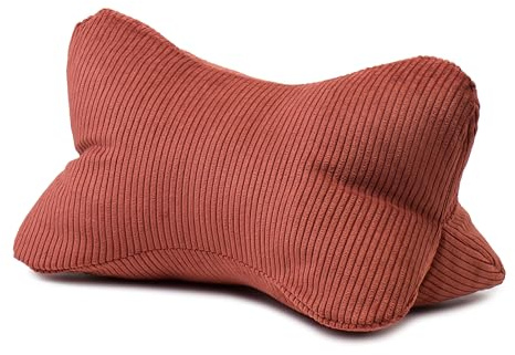Gözze - Leseknochen Capri, Nackenkissen in Feincord-Optik, Lese- und Relaxkissen für Nacken und Rücken, 40 x 25 cm - Zimt