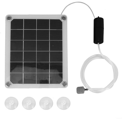 Aireador de estanque de 20 W con energía solar oxigenador con panel de silicio monocristalino, funcionamiento silencioso, sistema de burbujeador para acuarios al aire libre, jardín de agua