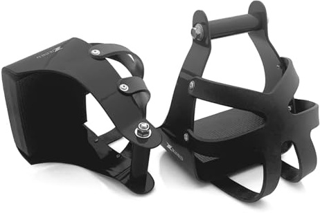 Endurance Stirrups Aluminium Black Color Coated 5.5 with Leather Guard