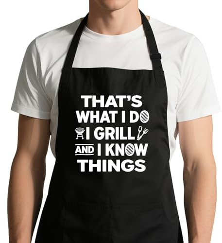 Xtilkmght Funny BBQ Apron for Men with Pockets - Mens Aprons for Grilling Cooking BBQ, Chef Birthday Gifts for Husband Step Dad Boyfriend Brother Fathers Day Christmas Thanksgiving