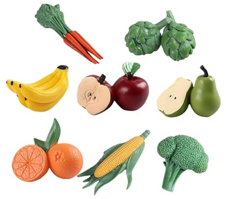 Alipis 8 Pièces Miniatures Fruits et Légumes Artificiels, Modèles Réalistes pour Décoration de Micro Paysage et Photographie, Couleurs Assorties, 5 x 3 x 2, 5 cm