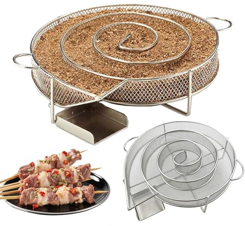 SLQM Cold Smoke Generator, Kaltrauchgenerator aus Edelstahl, for Grills, BBQ, Food,Portable and easy to clean, round (25x18x4cm), Suitable for hotels, restaurants, kitchens