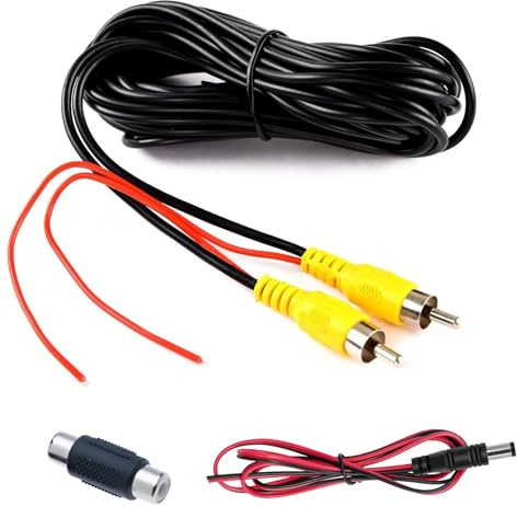 HUACANG 33FT 10M cable de vídeo RCA para cámara de monitor de vista trasera de coche, cable de extensión de cámara de respaldo RCA Plug Cable de vídeo con cable de disparo Plug and Play
