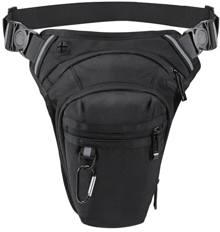 Sockywin Leg Bag, Motorcycle Thigh Bag with Straps Splash-Resistant Drop Leg Pouch for Men Women Reflective Strips Waist LegBag for Cycling Hiking Camping Outdoor Sports Accessories