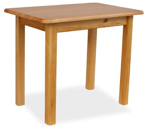 Metdrew Holzküchentisch | Kiefernholz | Tisch für 2 Personen | Kleiner Tisch | Wohnzimmertisch | Esstisch aus Holz | Tischplatte mit abgerundeten Kanten | Maße: 80x60 | Farbe: Erle