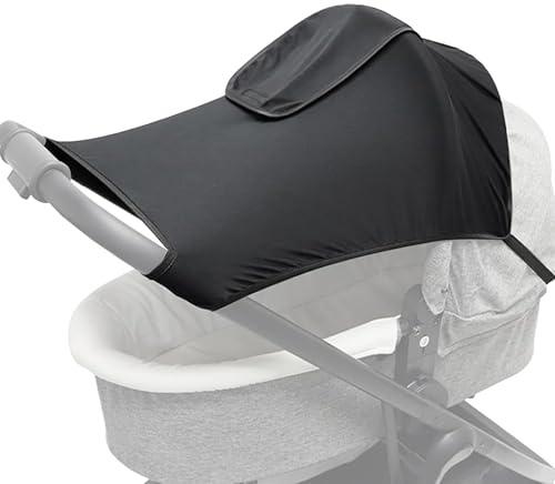 Universal Buggy Pram Sun Shade Cover with Viewing Window Baby UV Protection Pushchair Sunshade Elastic Travel Buggy Canopy Soft Stroller Sunshade Breathable Blackout Canopy Sun Protection Cover
