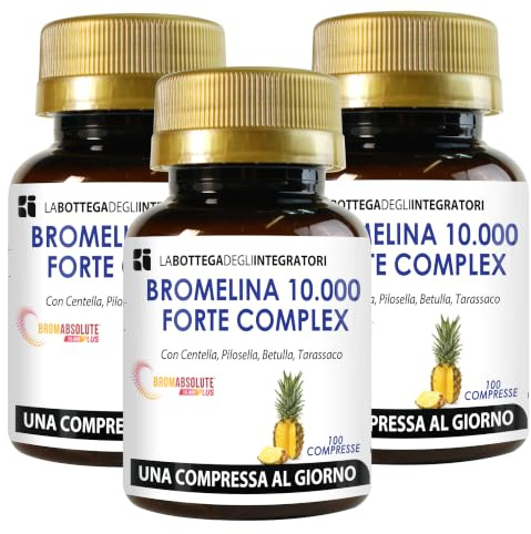Broméline 10 000 GDU/g gastroprotectrice avec broméline 5000 GDU/g Centella pilule bouleau pissenlit | Complément cellulite et drainant 300 comprimés 1 par jour