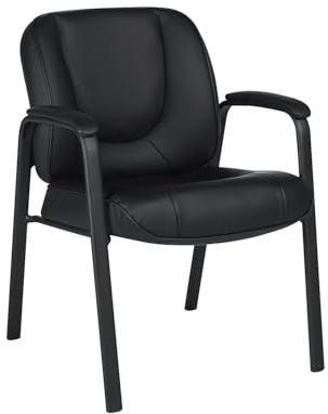 Offices To Go Faux Leather Guest Chair, Black (OTG3915B)