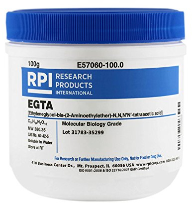 EGTA [Ethylene Glycol-bis(2-aminoethylether)-N,N,N',N'-tetraacetic Acid], 100 Grams