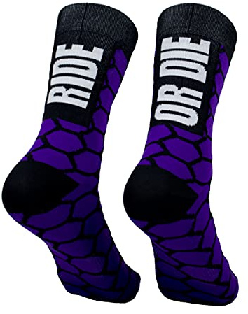 PERRO LOCO CLOTHES Chaussettes de cyclisme à compression avec renfort en prépointe. Édition limitée (FR/ES, Numérique, 40, 42, Taille normale, Taille normale, Violet)