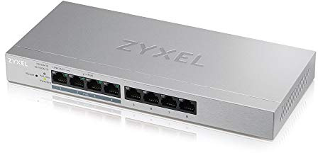 Zyxel Switch Web Managed PoE+, 8 Porte Gigabit con 60 Watt Budget [GS1200-8HP]