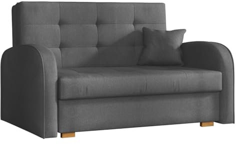 Mirjan24 Schlafsofa Viva Gold II mit Bettkasten, 2 Sitzer Polstersofa mit Schlaffunktion inkl. Kissen, Sofa, Sofagarnitur, Bettsofa, Wohnlandschaft, Farbauswahl (Kronos 22)