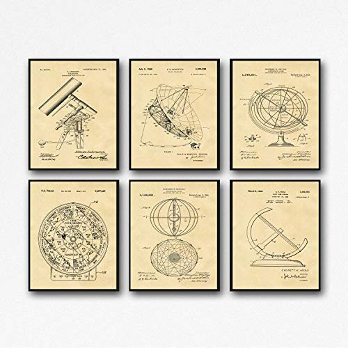 Astronomy Poster Set of Astronomy Patent Prints Astronomy Wall Art Star Map Constellation Posters Constellation Art Astronomy Art WB182 (21cm x 30cm, Parchment)