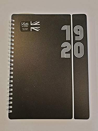 LETTS skolkalender Black A5 1 vecka på 2 sidor flerspråkig vit 2019/20