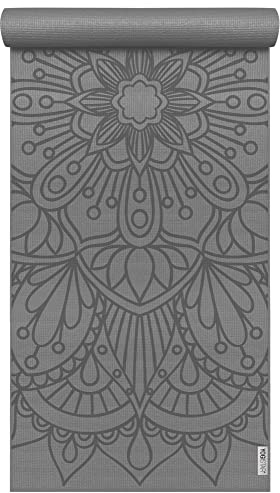 Yogistar Yogamatte yogimat® Basic - Art Collection - Lotus Mandala 183 x 61 x 0.4 cm, Graphit