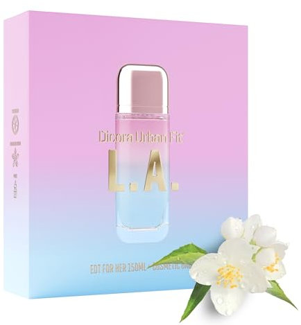 DICORA URBAN FIT SET L.A. FOR HER + NECESER | Perfume de Mujer EDT 150ml | Fragancia Floral y Frutal | Colonia Femenina con Mandarina, Flor de Naranjo y Almizcle