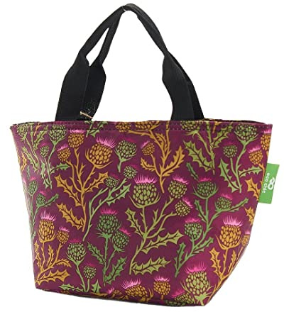 ECO CHIC Lightweight Foldable Insulated Lunch Bag Water Resistant Cooler Bag (Thistle Purple)