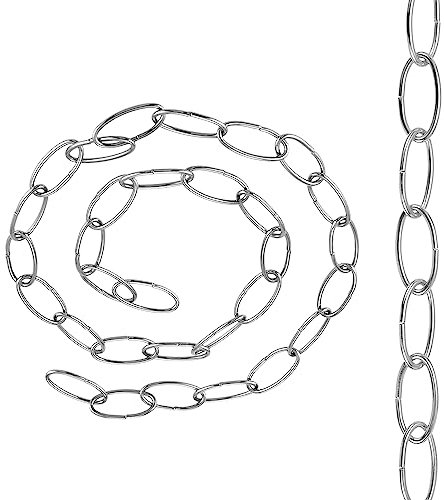 LEDSone Vintage Style Metal Chain – 100cm Iron Thread with 10x15mm Links Both-End Carabiners for Pendant Hanging, Safety Barriers, and Outdoor, Indoor & Garden Décor