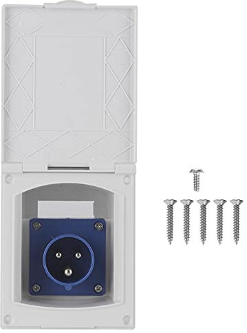 Dioche Wohnwagen Steckdose, 16A Stecker, 3 Polig RV Steckdose 220V-240V wasserdichte Steckdose Externe Unterputzdose Stecker für Wohnmobil Wohnwagen