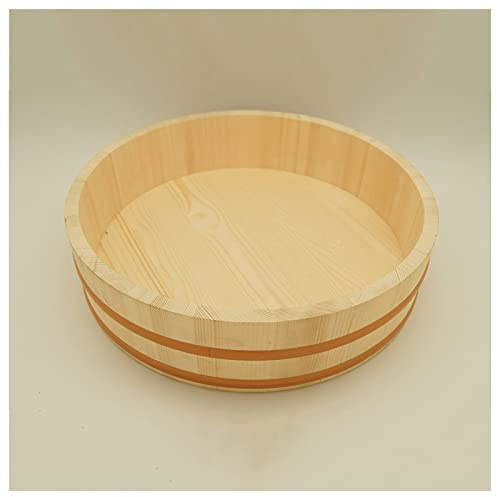 KELUNIS 12 Sizes Large Wooden Hangiri Sushi Oke Rice Mixing Bowl/Tub with Copper Bands for Sushi Restaurant,72cm/28.3in
