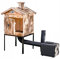 Räucherkammer Holz Imprägniert Räucherofen Räucherschrank Garten 50 x 50 x 70 cm