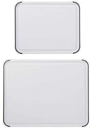 KitchenAid Classic Non-Slip 2 Piece Chopping Board Set, 80x100 mm and 110x140 mm, BPA Free Polypropylene, KEG710NOSMGA, DX272
