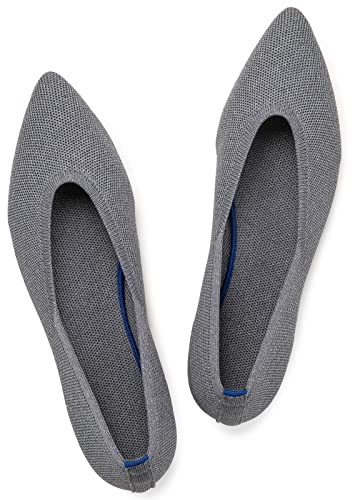 Frank Mully Femmes Bout Pointu Ballet Plat Tricot Chaussures Basses Chaussures Plates Confortables Slip on Flats Chaussures pour Femme Chaussures Classiques, 1.Grau, 37 EU