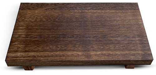 Lyfe Simple Rustic Pedestal Stand - Handmade Small Wood Tray - Soap Tray for Kitchen Sink, Bathroom (Brown, 12 x 7 x 1.5 Inch)