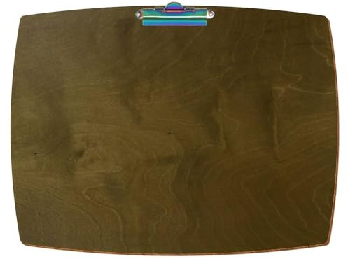 Bütic Holz Klemmbrett konvex Nussbaum hell für DIN A3 A4 A5 A6 aus 3mm Birkensperrholz und mit widerstandsfähigem Klarlack versiegelt