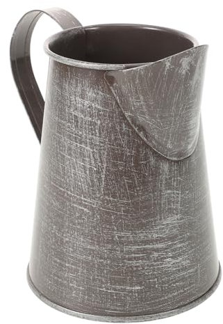 DECHOUS Retro Iron Flowerpot Handle Metal Pitcher Flower Holder for Flower Arrangement Pot for Rustic Jug Vase