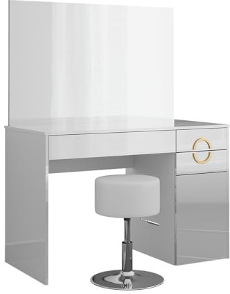 Vicco Schminktisch Weiß Adela 115x76.4x55 cm - Frisiertisch, Funktioniert auch als stilvoller Arbeitsplatz