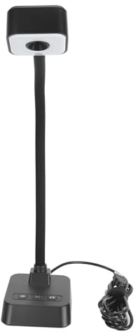 Cámara de Documentos USB 4K, Cámara de Documentos con Enfoque Automático y Cámara Web para Tamaño A3 con Micrófonos Duales, Lente Giratoria de 360°, Luces LED de 3 Niveles,