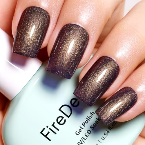 Firedeep Pearl Gel Nail Polish 16ML Big Bottles Grey Purple Shimmer Glitter UV/LED Soak Off Gel Polish for Nail Art Manicure DIY