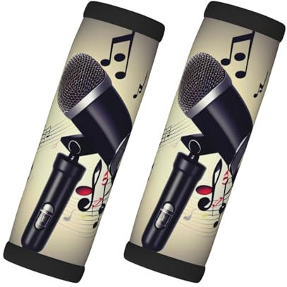 Gepäckgriff-Wickel für Mikrofon mit Musiknoten-Aufdruck, 2 Stück, Gepäckkennzeichnungen, Markierungen für Gepäck, Koffer