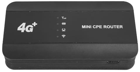Mini Router CPE, Router Gigabit Ethernet 4G LTE WiFi 6 300Mbps Ad Alta Velocità con Porta RJ45 e Slot per Scheda Sim Tipo C Ricarica Router da Viaggio Portatile Supporto 10 Utenti
