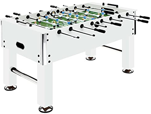 qohoio Tavolo Calcio Balilla in Acciaio 60 kg 140x74,5x87,5 cm Bianco,Articoli Sportivi,Giochi al Coperto,Calcio Balilla,Tavoli da biliardino-92501