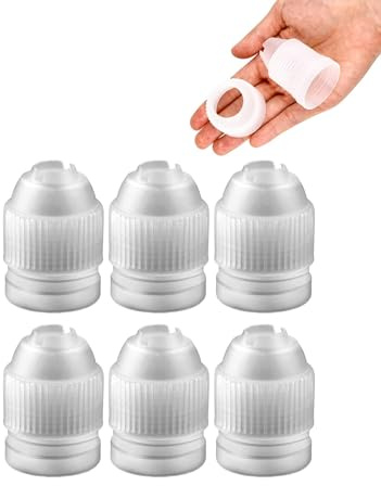 Große Spritztüllenkupplung, Kupplung für Spritzbeutel, Zuckergusskupplung für 1M 2D 2F 4B 6B 1A 2A 234 Spitze, 6 Stück