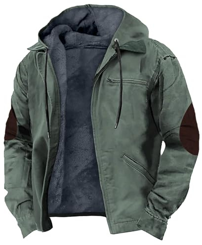 Uwdiohq Abrigo Lana Mujer Invierno Rebajas Chaqueta con Capucha Hombre Chaqueta Sahariana Hombre Anorak Hombre Impermeable Sudadera Calefactable Plumiferos Hombre Verde Regalo para Mujer