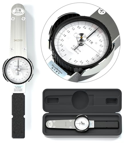 Dial Torque Wrench, 0.3-3 N.m Dial Torque Wrench, 1/4 inch pound Dial Torque Wrench, Precision Torque Meter, Division 0.03 N.m, Accuracy ±3%