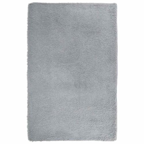vidaXL Alfombra Peluda de Pelo Largo Gris Claro 130x200 cm poliéster, Alfombra, Alfombra de Sala de Estar, Alfombra mullida, Alfombra de área