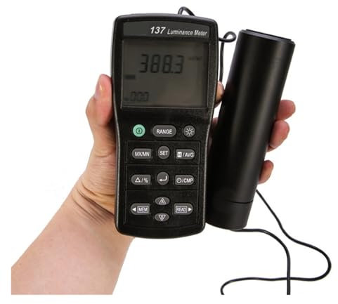 Lumen Meter, Luminance Meter Dual Display 4-Digit LCD Lux Light Lightness Tester Screen Brightness Wide Range of Application