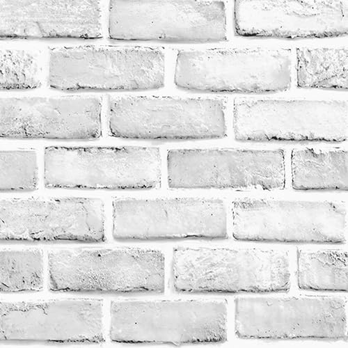 AMIGO Papel Pintado Removible Impermeable Ladrillo Piedra 44x1000cm | Estilo retro, fácil de pegar y despegar. Para paredes interiores.