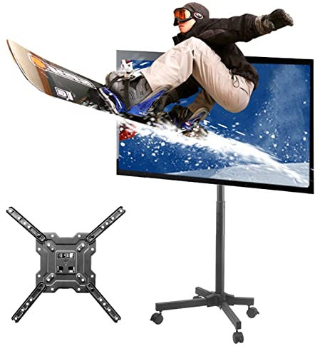 SaryEdge Supporto TV Mobile Piccolo Carrello TV Mobile Portatile - TV a Schermo Piatto LCD LED OLED 4K Smart da 17 a 50 Pollici, Supporto da Pavimento Regolabile (