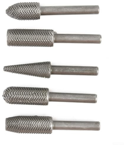 Drill Bits Set of 5 with Rotary Rasps for Efficient Metal Filing Tasks