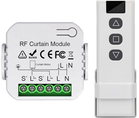 Bkiyougo Controllo di tapparella senza fili Kit di Aggiornamento del Motore tapparelle: Controllo Radio per tapparelle, persiane e tende da sole Composto da un telecomando RF and Modulo ricevitore