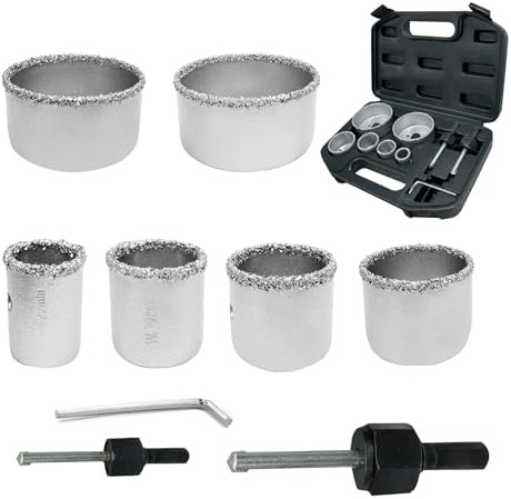 Greywolf hålsågssats, 9 delar karbid grit kant hålsågar, diamanthålsåg för kakel, glas, keramik, sten, granit, marmor (22–73 mm)