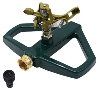 Milageto Garden Hose Sprinkler 360° Rotation Gardening Sprayer with Metal Base Auto Irrigation System for Greenhouse Watering Patio