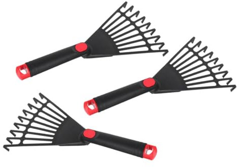 Toyvian 3piezas Rastrillo Para Jardinería Rastrillo De Jardín Portátil Con Mango Herramienta De Jardinería Para Césped Para Recolectar Secas