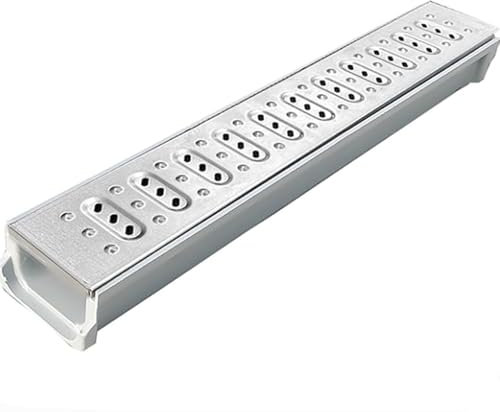 Grondaie in acciaio inox 304, canaline di scarico lineari con copertura in acciaio inox, griglie per pluviali esterni, grondaie per acqua piovana con griglia da cucina, telai per grondaie per garage,